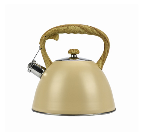 Edelstahl-Flötenwasserkessel, cremefarben, TOPFANN, 3 Ltr.